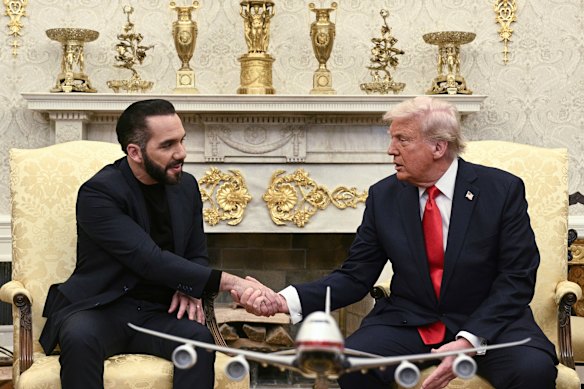 Donald Trump meets El Salvador’s President, Nayib Bukele, in the Oval Office.
