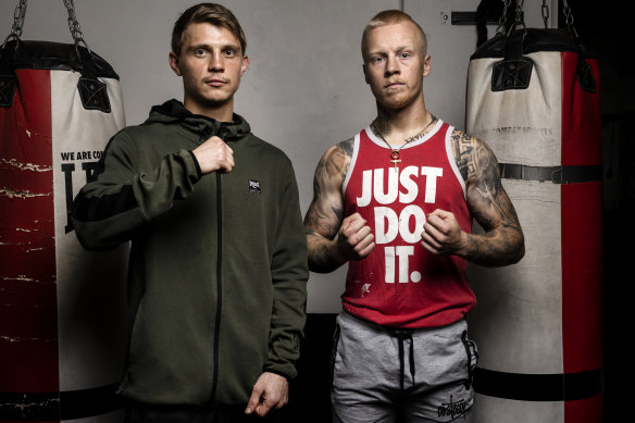 Boxers Nikita Tszyu and Darkon Dryden prepare to do battle.