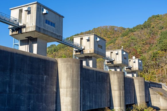 The floodgates at Fudai that saved the town from destruction in the 2011 tsunami.