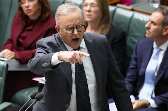 Prime Minister Anthony Albanese during question period.