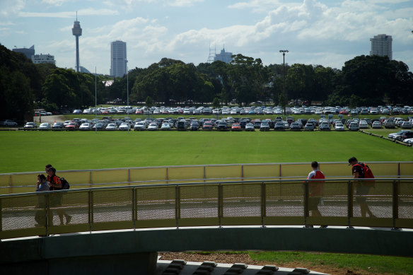 The makeshift event car parks at Moore Park will not be available to the public and will be used by FIFA.