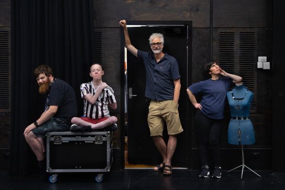 From left to right, Scott Price, Simon Laherty, Bruce Gladwin and Sarah Mainwaring of Back to Back Theatre have been awarded the top gong by the Venice Biennale.