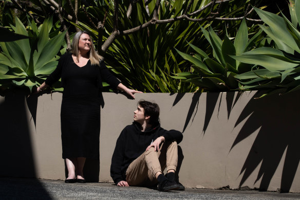 Peta Di Palma and her son Felix. She is worried about the spread of COVID-19 in the community, especially as she has an autoimmune condition.