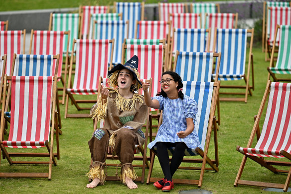 Scarecrow and Dorothy (Ewan Shand and Aditi Jehangir) promote this year’s Edinburgh International Film Festival.