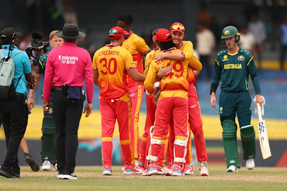 The final rites of Zimbabwe’s shock win over Australia at the T20 World Cup.