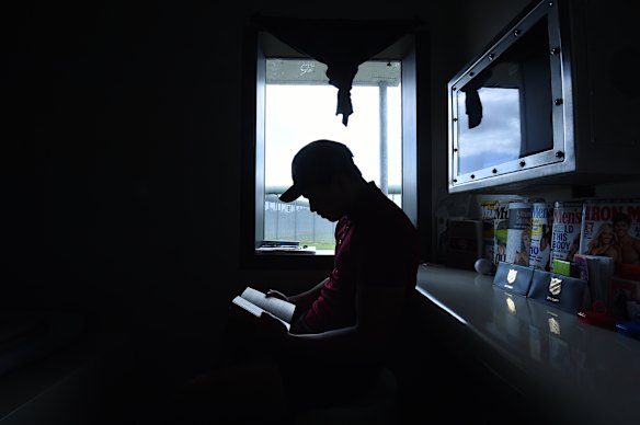 A detainee at the Cobham Juvenile Justice Centre in Sydney.  