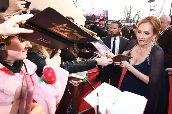 J.K. Rowling attends the Fantastic Beasts: The Secrets of Dumbledore world premiere in London.