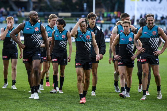Port Adelaide players were left scratching their heads after their dismal showing against Brisbane on Saturday.