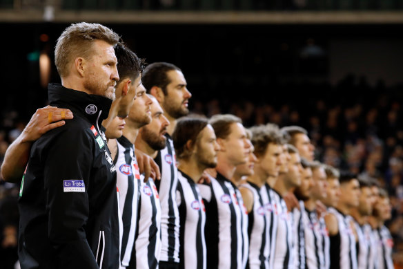 Magpies coach Nathan Buckley is stepping down.