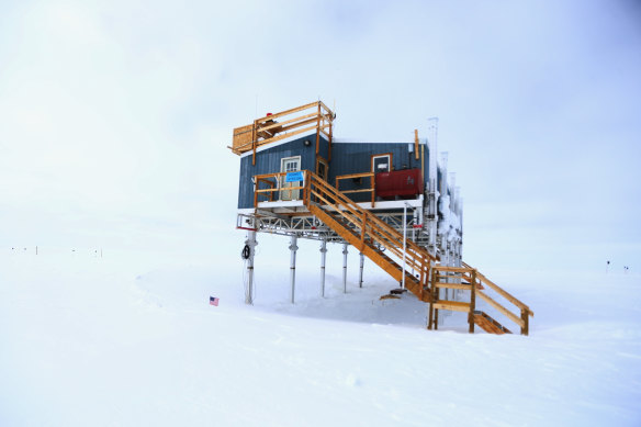 It is not supposed to rain at Summit Station in Greenland.