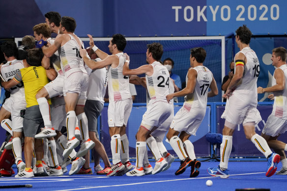 The victorious Belgium team.