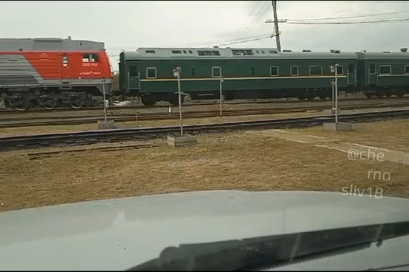 Agreen train with yellow trimmings, resembling one used by North Korean leader Kim Jong-un on his previous travels, is seen steaming near Khasan, about 127km south of Vladivostok, Russia’s far east on Tuesday.