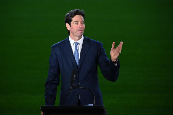 AFL CEO Gillon McLachlan. The league is set to announce a fixture for the first four weeks of the season on Monday.