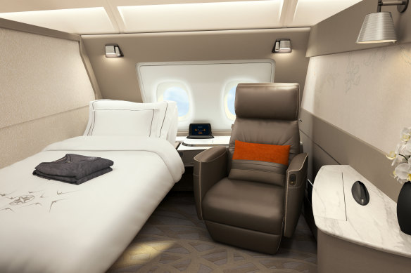 The first-class suites on Singapore Airlines’ A380s are pure luxury.