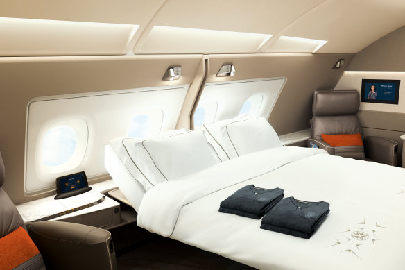 First class on board a Singapore Airlines Airbus A380.