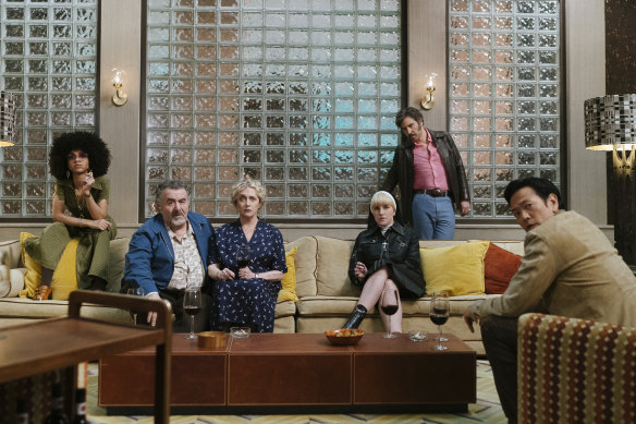 The gang's all here: The Nazi hunters team ticks plenty of diversity boxes.