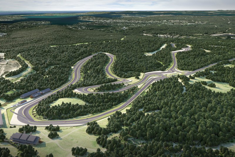 Long and winding road: How the sealed, 5.4-kilometre track will look when completed.