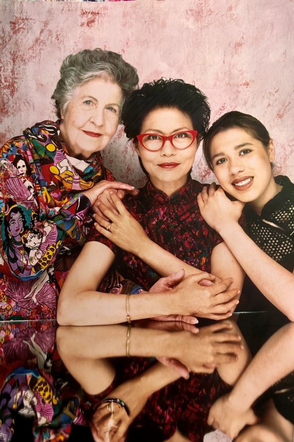 Jenny Kee, with mother Enid and daughter Grace.