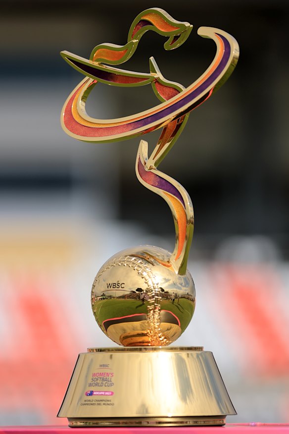 The Women’s Softball World Cup trophy.