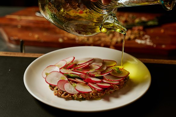 Kafta nayeh (raw lamb dressed with toum, chilli and herbs) is one of Sarafian’s Bar Saracen signatures.