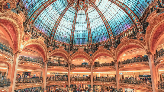 Galeries Lafayette shopping mall in Paris.