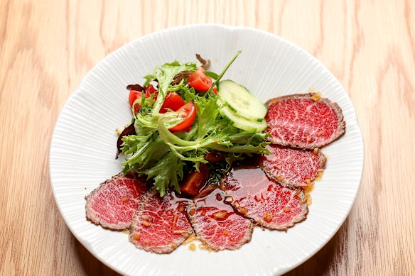 Beef tataki is among the share-friendly plates.