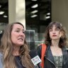 Disrupt Burrup Hub protesters Kristen Morrissey and Joana Partyka are two of the three summonsed to appear in court on Monday.