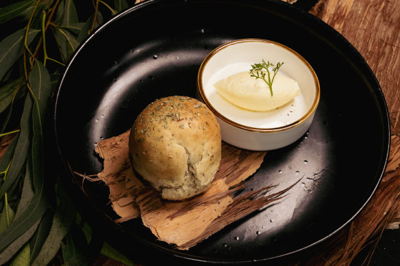 Damper infused with native herbs, eucalyptus whipped butter.