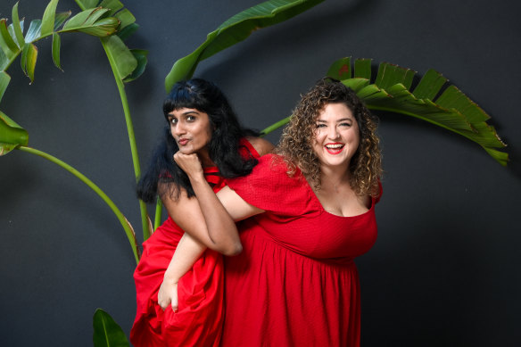 Comedians Vidya Rajan and Mel McGlensey who have a show called ‘Greg’.
