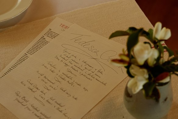 The handwritten set menu adds to the charm.