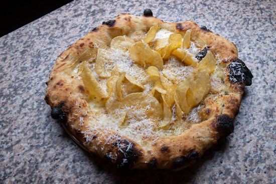 Cacio e pepe pizza.