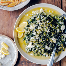 Dill and spinach rice from Philoxenia.