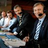 Leigh Matthews, Nathan Buckley, Bruce McAvaney and Dennis Cometti on Seven’s Friday Night Football in 2009.