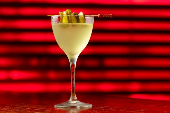 Bread and butter pickle martini.