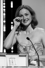 Renate Reinsve accepts the Cannes Best Actress Award in July this year for her first ever lead role in a film.