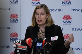 NSW Chief Health Officer Dr Kerry Chant at Tuesdayâ€™s COVID-19 update.