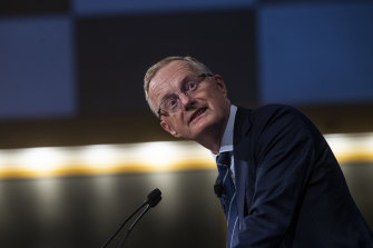 RBA governor Philip Lowe speaking at the National Press Club on Wednesday.