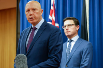  Opposition Leader Peter Dutton announced the Coalition’s new frontbench on Sunday afternoon, alongside Deputy Leader David Littleproud.