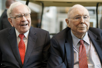 Berkshire Hathaway chairman Warren Buffet with long-time business partner Charlie Munger.
