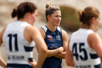 Melissa Hickey during her Geelong playing days.