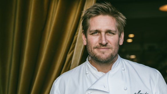 A long way from surfing menus, Australia's Curtis Stone at his Beverly Hills restaurant Maude. 