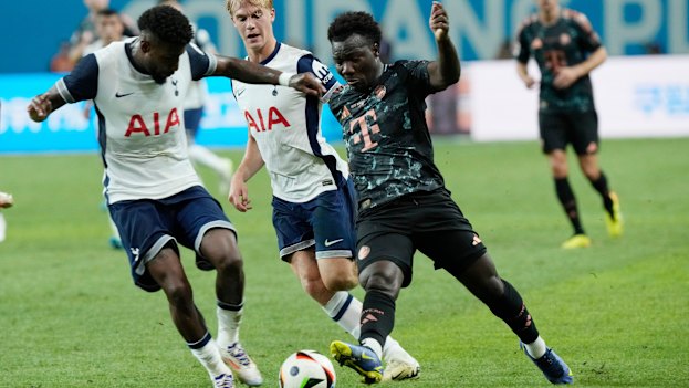 Nestory Irankunda takes on Ange’s Spurs in a pre-season friendly.