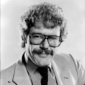 David Hill pictured in 1985, when he was director of sport for Channel Nine under Kerry Packer.