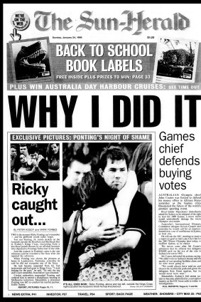 Flashback: The Sun-Herald reports Ricky Ponting's infamous night out.