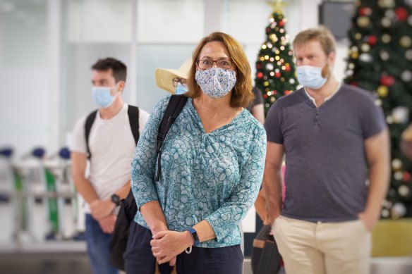 Lisa Millar at Tullamarine airport on Friday evening.