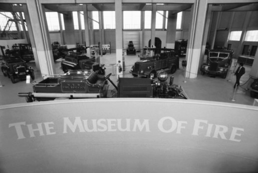 Some of the 15 fire engines on display at the museum. 