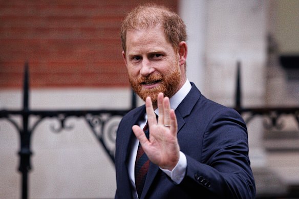 Prince Harry leaves the Royal Courts of Justice in London on Wednesday.