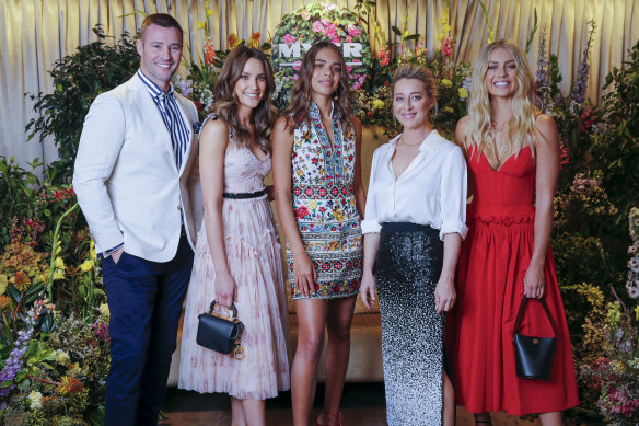 Myer's fab five (from left) Kris Smith, Rachael Finch, Sarsha Chisholm, Asher Keddie, Elyse Knowles.