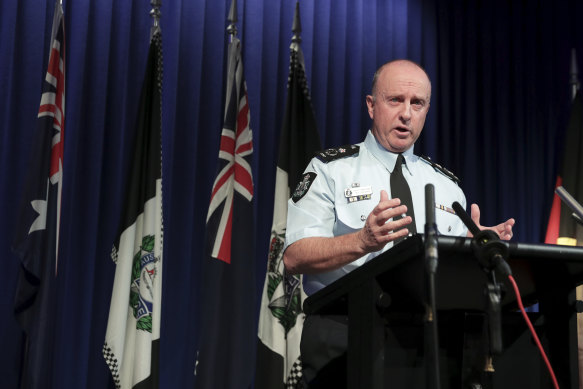 Acting Federal Police Commissioner Neil Gaughan at a June 6 press conference on the recent raids on media.
