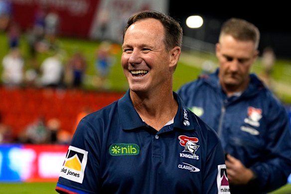 Newcastle Knights coach Justin Holbrook.